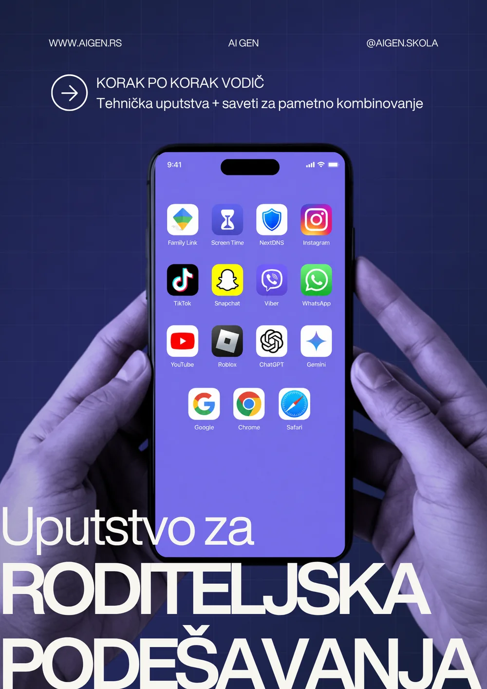 Naslovna strana vodiča Uputstvo za roditeljska podešavanja